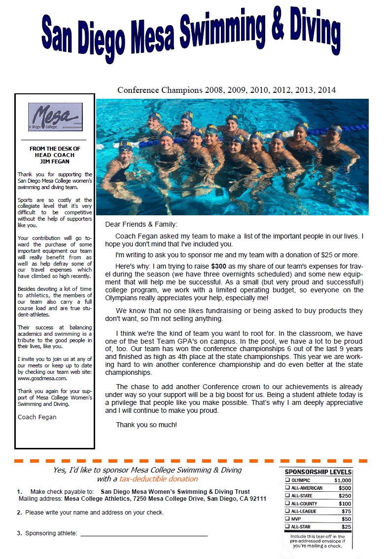 Donate To Women's Swim